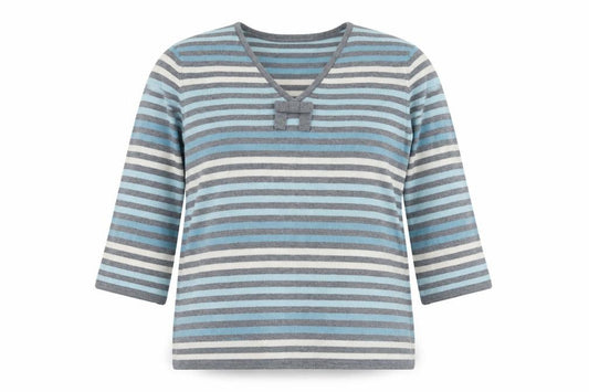 Front view of Eastex Women's Multicoloured Striped Pullover, size 14