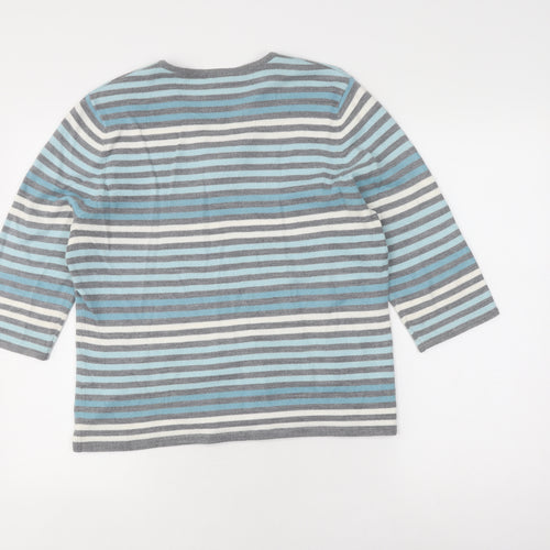 Eastex Women's Multicoloured Striped Pullover, Size 14