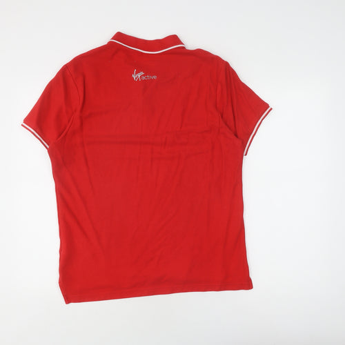 Nike Men's Red Polo M, Short Sleeve, Sports Style