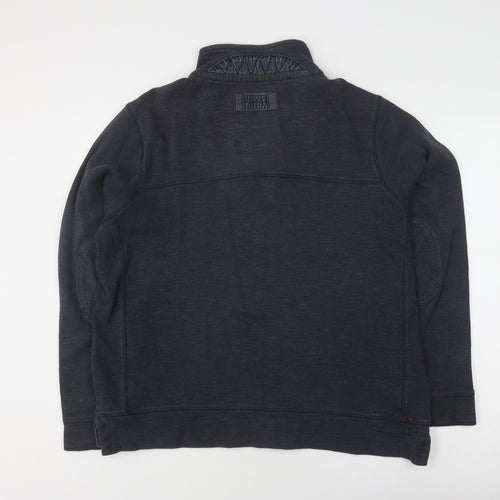 Fat Face Men's Blue Henley L Sweatshirt - Cotton