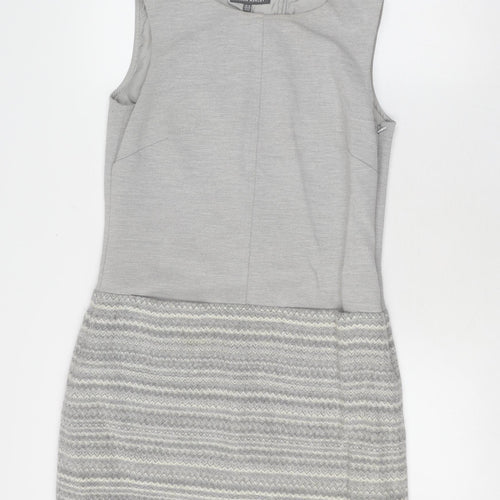 Laura Ashley Women's Grey Shift Dress, Size 10 - Classic Style
