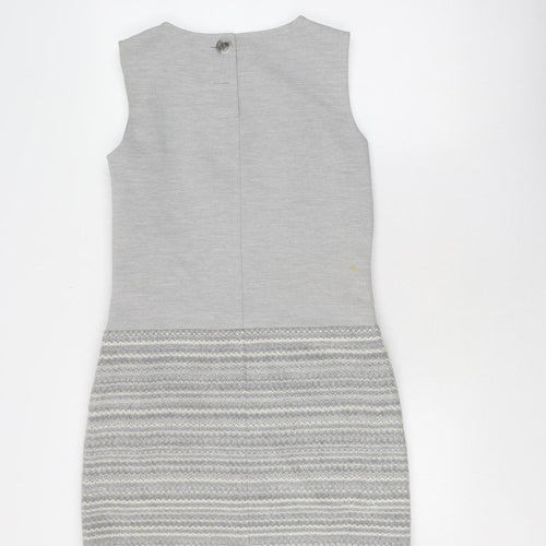 Laura Ashley Women's Grey Shift Dress, Size 10 - Classic Style