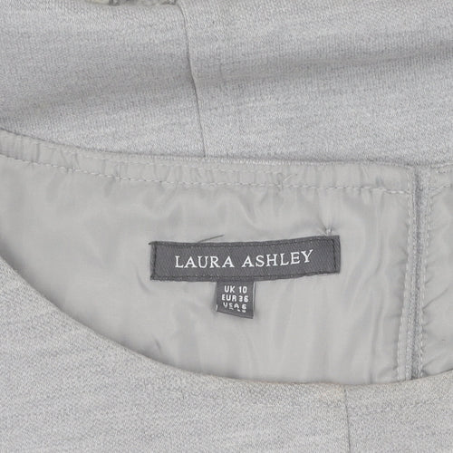Laura Ashley Women's Grey Shift Dress, Size 10 - Classic Style