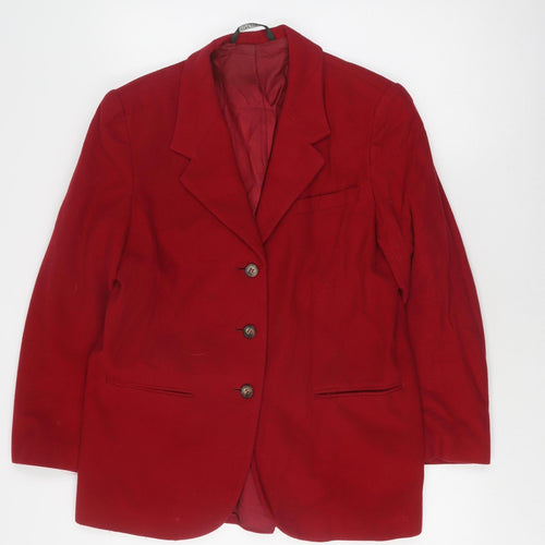 Laura Ashley Women's Red Wool Blazer, Size 8, Classic Style