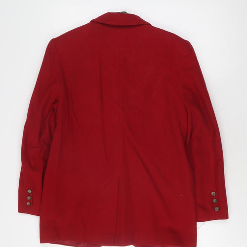 Laura Ashley Women's Red Wool Blazer, Size 8, Classic Style