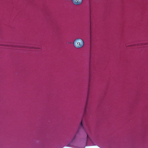Laura Ashley Women's Red Wool Blazer, Size 8, Classic Style