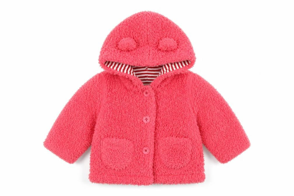 Front view of Baby Boden Pink Fleece Jacket 3-6 Months