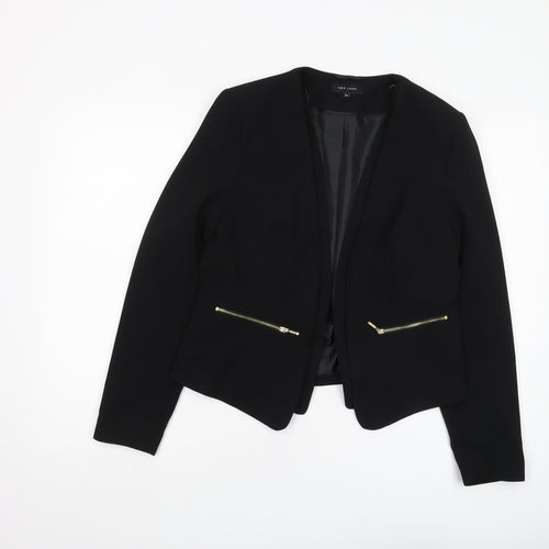 New Look Women's Black Blazer Size 14 Zipped Pockets