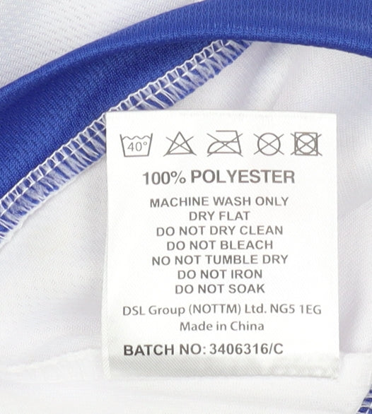 Men's XL White England Sports T-Shirt, Breathable Logo, V-Neck
