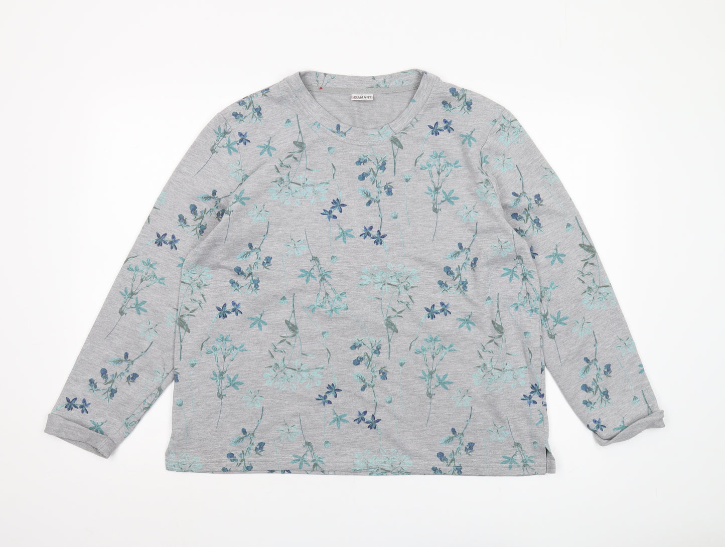 Damart Women’s Grey Floral T-Shirt Size 12