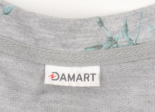Damart Women’s Grey Floral T-Shirt Size 12