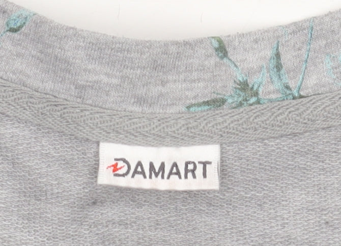 Damart Women’s Grey Floral T-Shirt Size 12