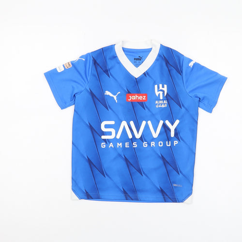 Puma Boys Blue Football Jersey, 7-8 Years, Short Sleeve Casual