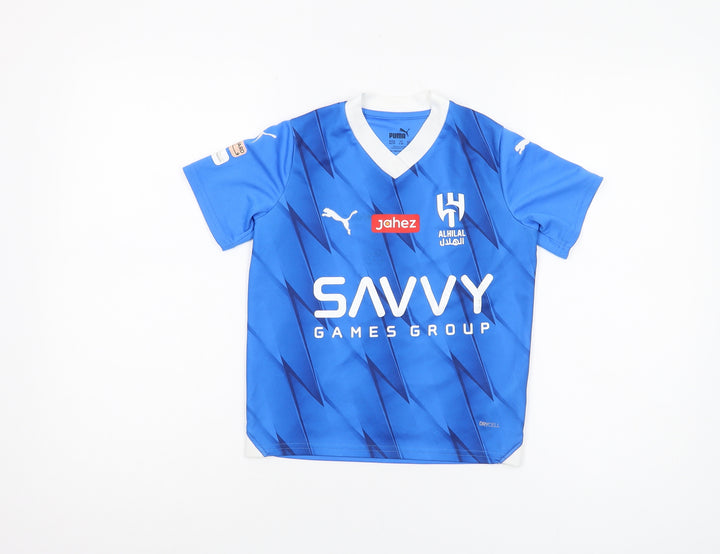Puma Boys Blue Football Jersey, 7-8 Years, Short Sleeve Casual