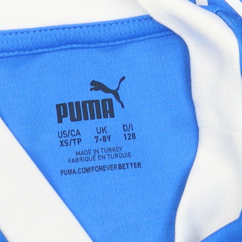 Puma Boys Blue Football Jersey, 7-8 Years, Short Sleeve Casual