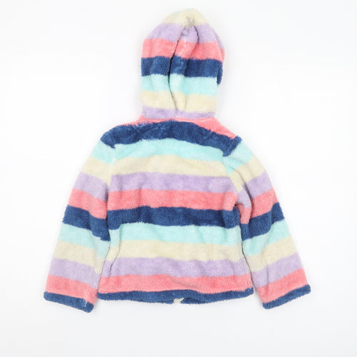 John Lewis Girls Multicoloured Stripe Hooded Jacket - Size 6