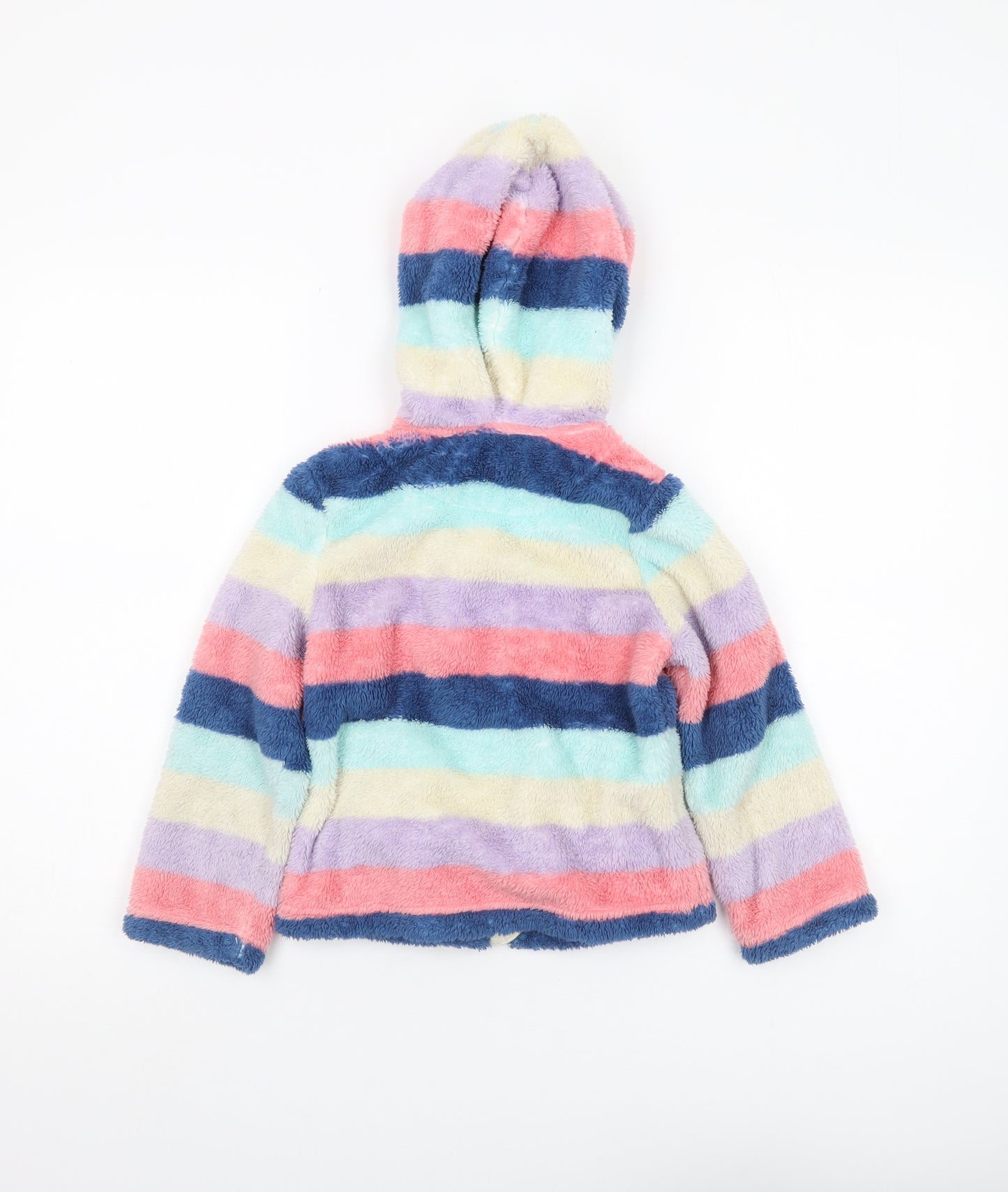John Lewis Girls Multicoloured Stripe Hooded Jacket - Size 6