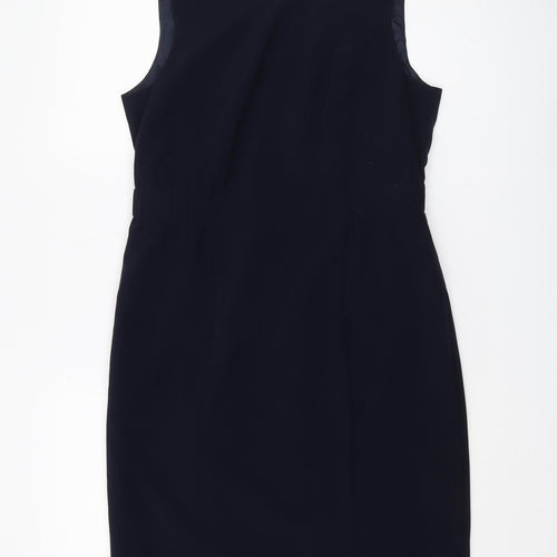 Marks and Spencer Black Sheath Dress, Size 14, Knee Length