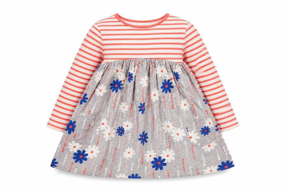 Front view of John Lewis girls’' multicoloured a-line dress, size 5