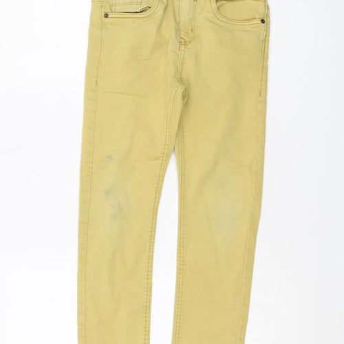 Zara Boys Beige Drawstring Jeans, 7 Years, Elastic Waist