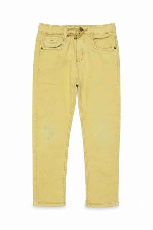Zara Boys Beige Drawstring Jeans, 7 Years, Elastic Waist