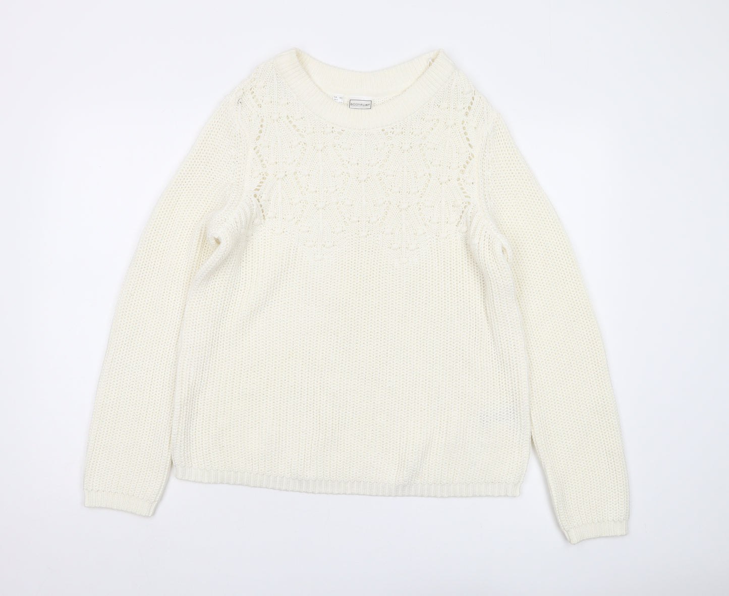 Bodyflirt Women's White Pullover Jumper M 12-14
