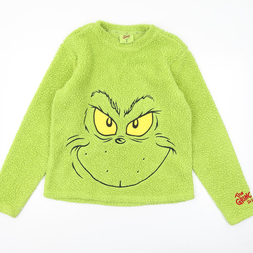 The Grinch Men's Green Pyjama Top S - Christmas Fleece