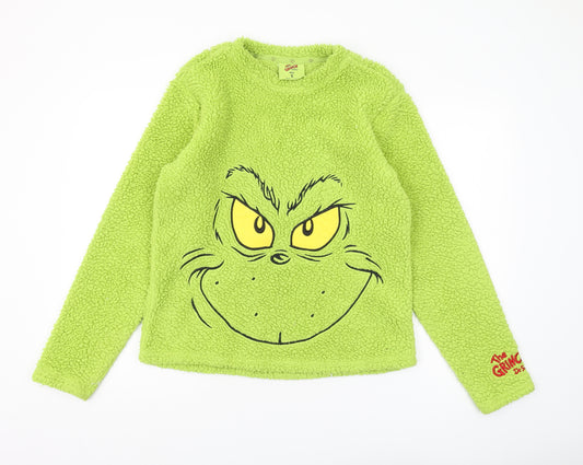 The Grinch Men's Green Pyjama Top S - Christmas Fleece