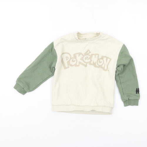 Marks and Spencer Boys Beige Pokemon Sweatshirt 3-4 Years