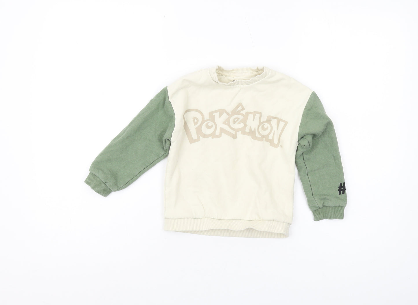 Marks and Spencer Boys Beige Pokemon Sweatshirt 3-4 Years