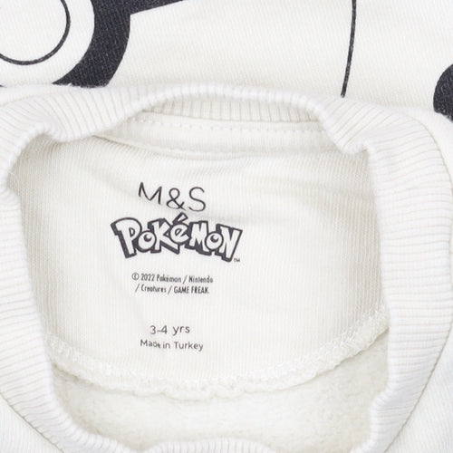 Marks and Spencer Boys Beige Pokemon Sweatshirt 3-4 Years