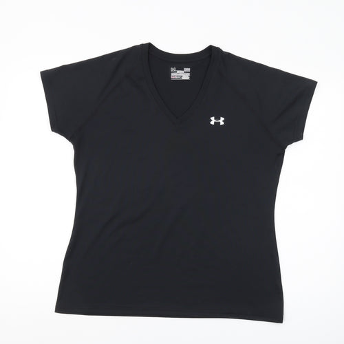 Under Armour Women's Black V-Neck T-Shirt Size L