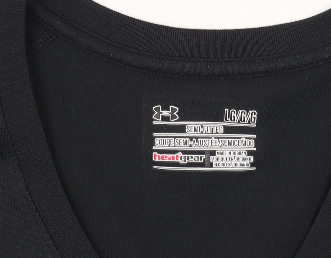Under Armour Women's Black V-Neck T-Shirt Size L
