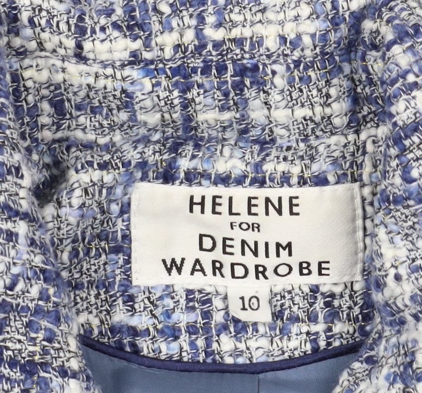 Denim Wardrobe Women's Blue Tweed Jacket Size 10