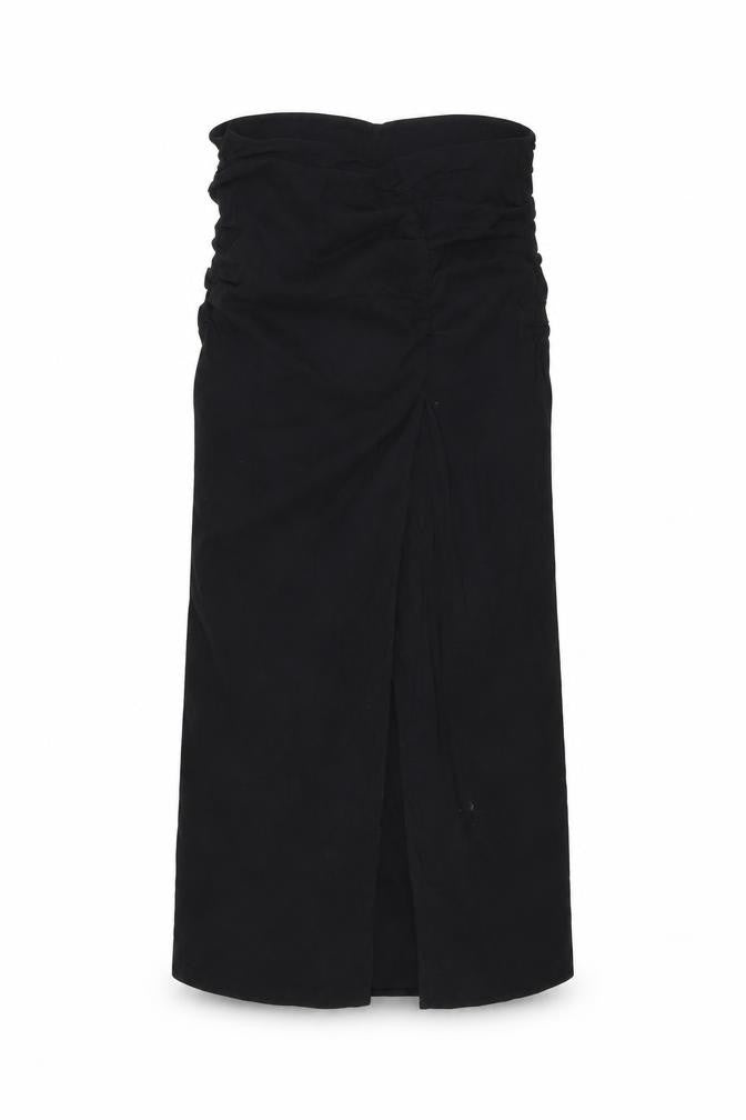 Front view of Zara Women's Black XS Midi Pencil Skirt