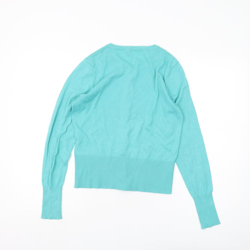 Oasis Women's Blue Cardigan, Small, Round Neck, Long Sleeve
