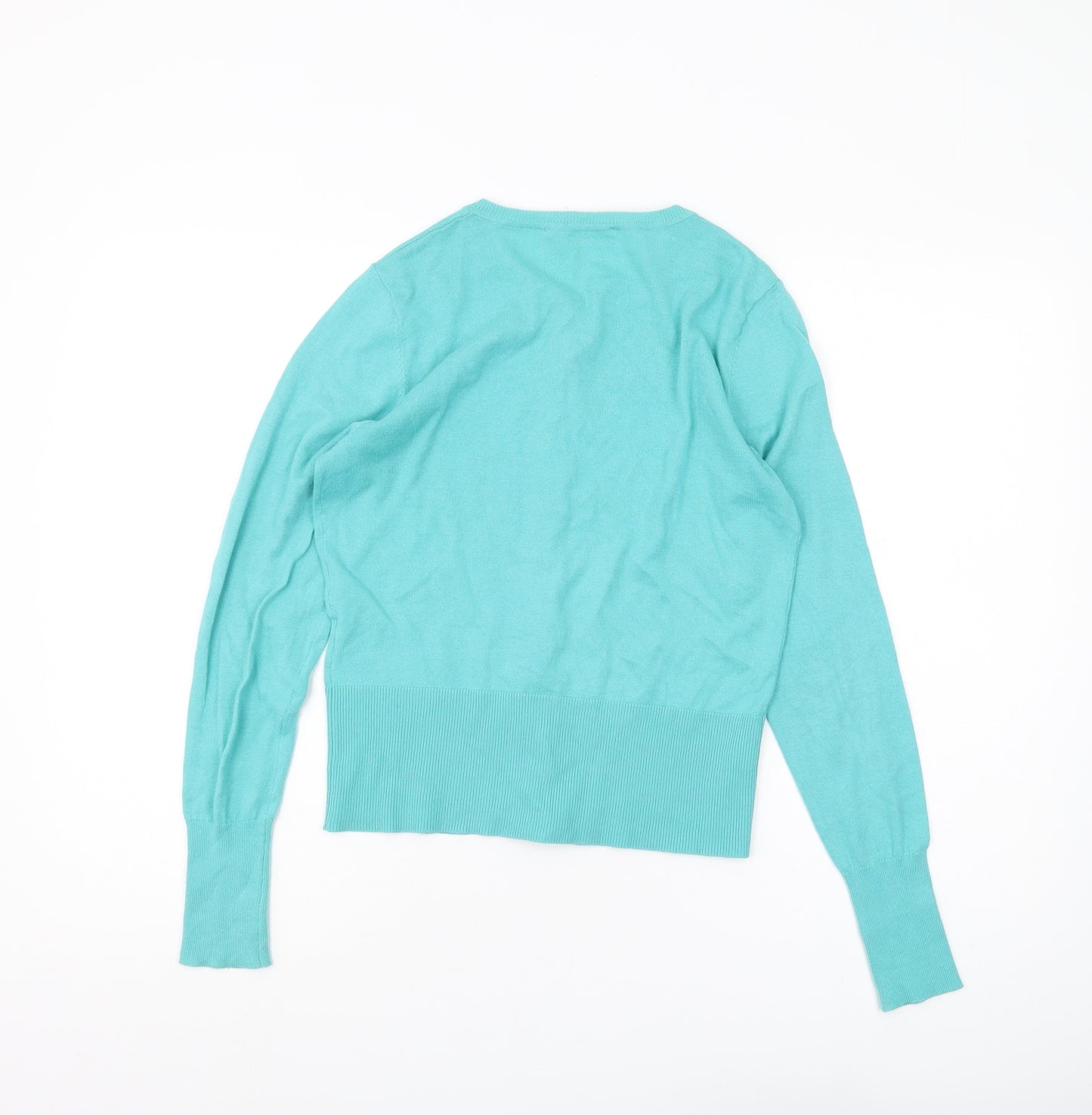 Oasis Women's Blue Cardigan, Small, Round Neck, Long Sleeve