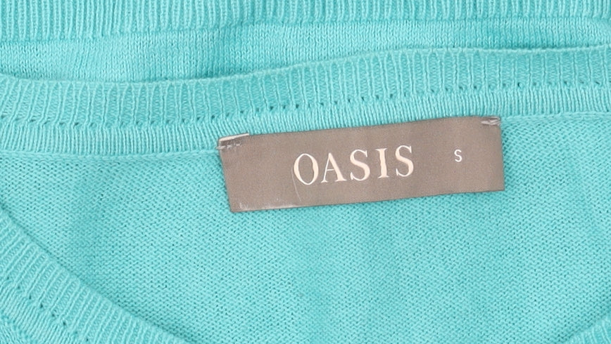 Oasis Women's Blue Cardigan, Small, Round Neck, Long Sleeve