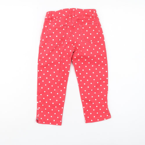 Mini Boden Girls Red Polka Dot Skinny Jeans 7 Years