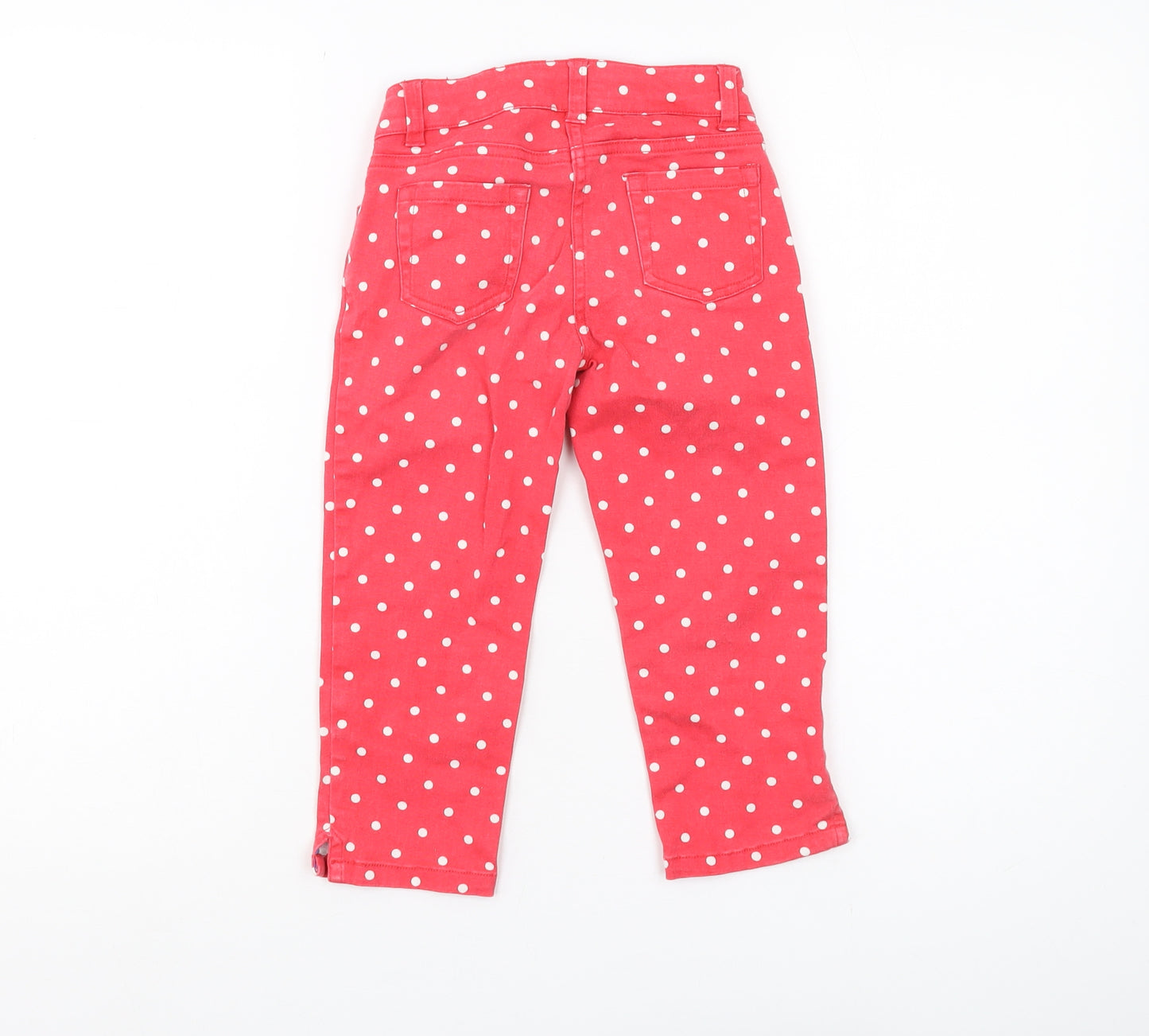 Mini Boden Girls Red Polka Dot Skinny Jeans 7 Years