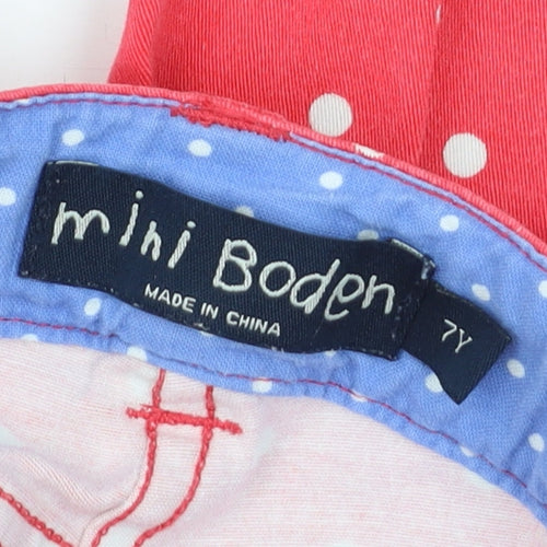 Mini Boden Girls Red Polka Dot Skinny Jeans 7 Years