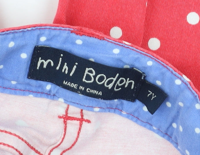 Mini Boden Girls Red Polka Dot Skinny Jeans 7 Years