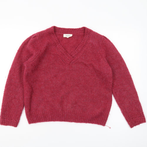 Grace & Mila Women's Red V-Neck Pullover Jumper S