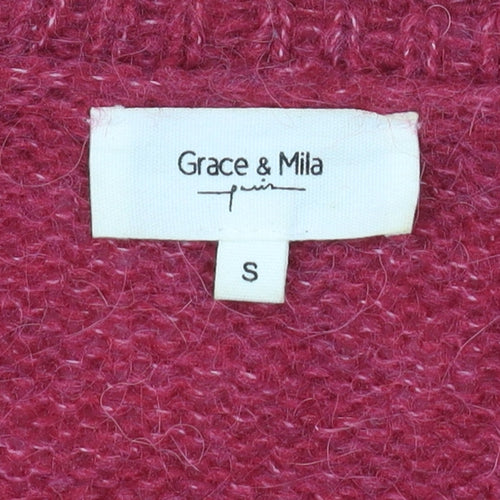 Grace & Mila Women's Red V-Neck Pullover Jumper S