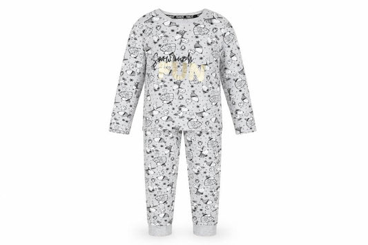 George Girls Peanuts Pyjama Set Grey 9-10Y Graphic Print