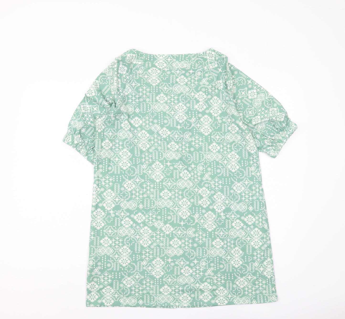 Julipa Women's Green Geometric T-Shirt, Size 10