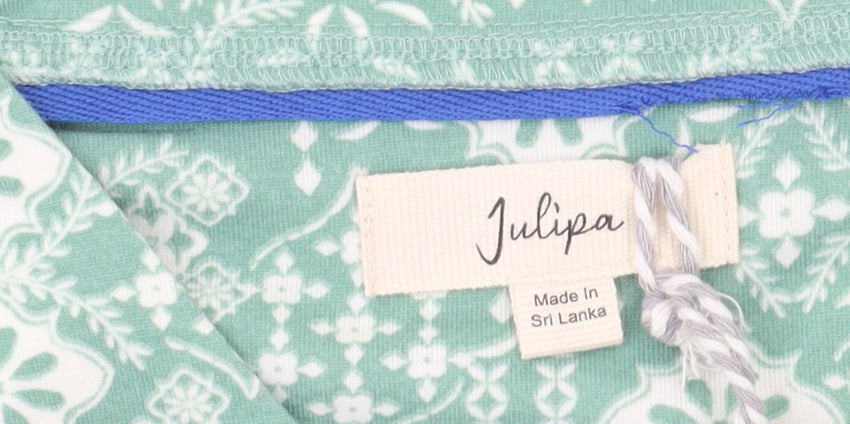 Julipa Women's Green Geometric T-Shirt, Size 10