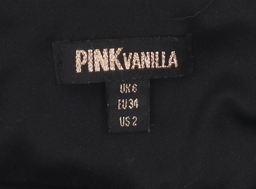 Pink Vanilla Women's Black Bodycon Party Dress Size 6