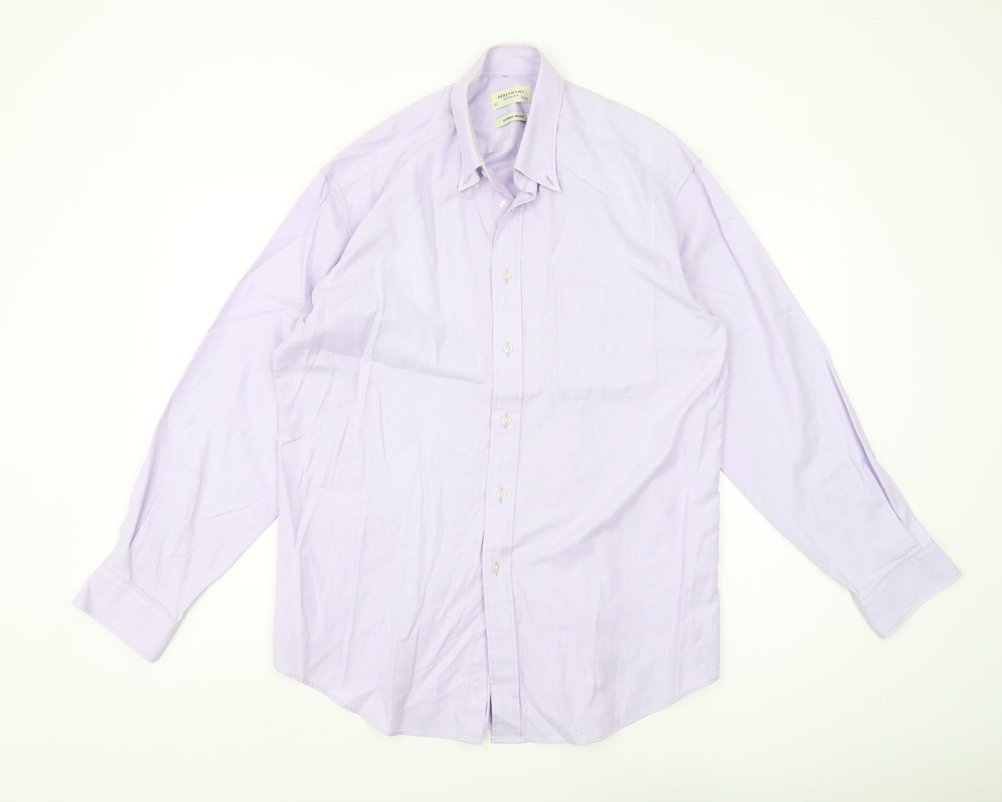 Debenhams Men's Purple Long Sleeve Button-Up Shirt