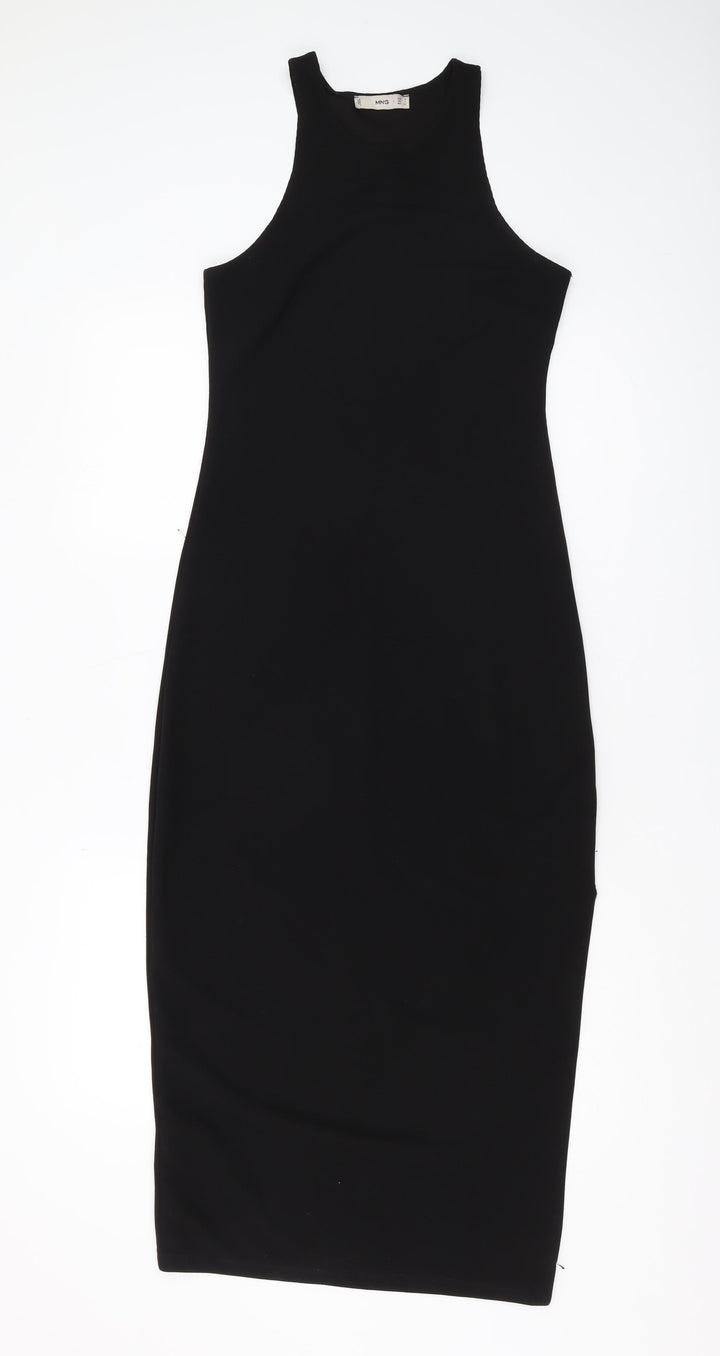 MNG Women's Black Bodycon Midi Dress, Size S